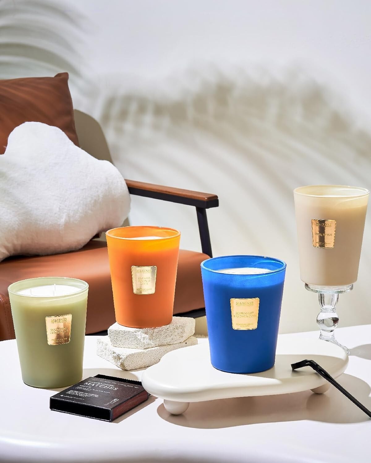 Gorgeous Floral Patterned Large Candle - Creamy Vanilla Scent, Perfect Gift