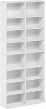 Load image into Gallery viewer, Sleek 16-Shelf Media Storage Tower Rack - Durable, Easy Assembly - White Finish