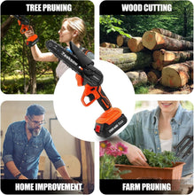 Load image into Gallery viewer, Lightweight 6-Inch Cordless Mini Chainsaw with 2 Batteries for DIY Gardening