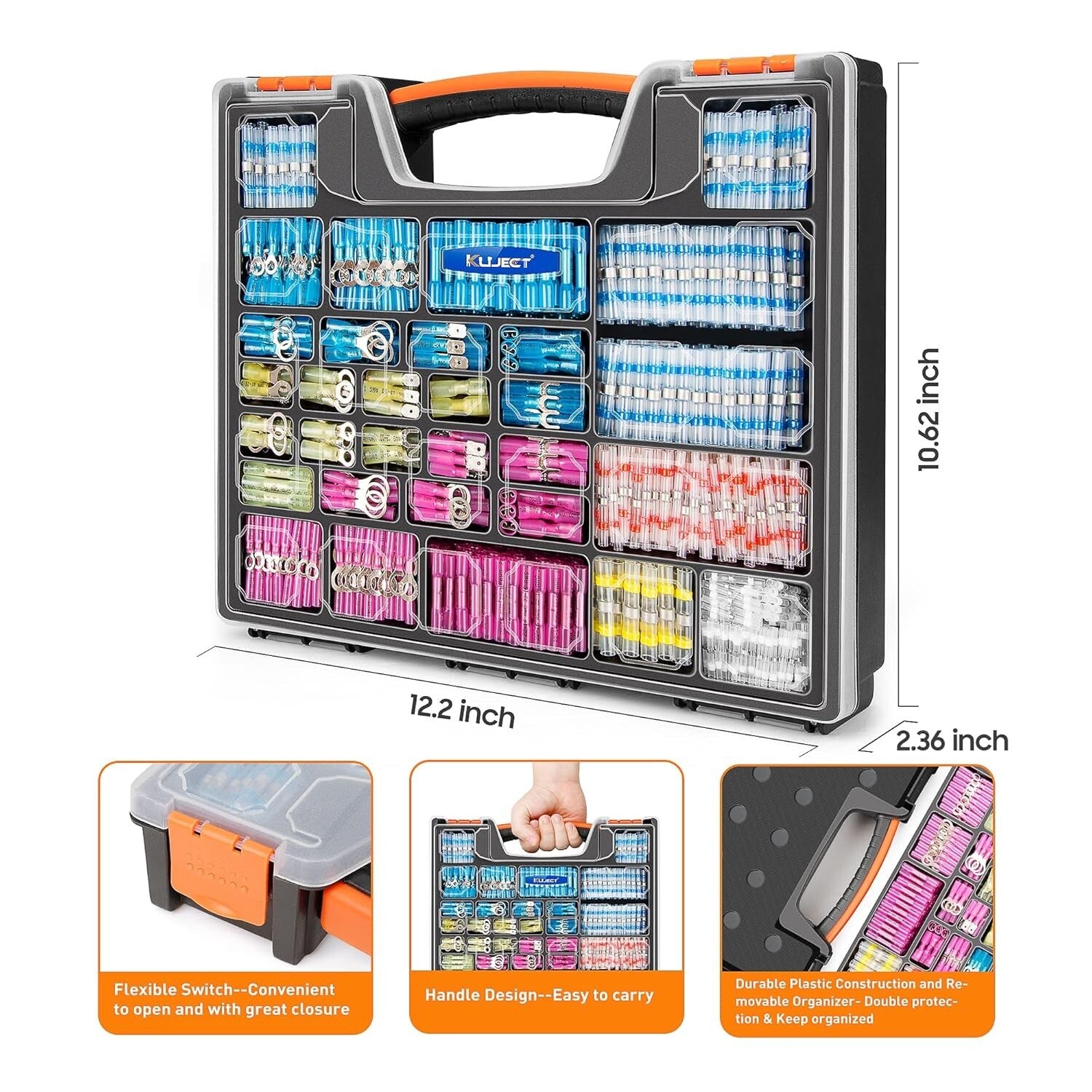 1200PCS Waterproof Heat Shrink Wire Connectors Kit for Marine & Automotive Use