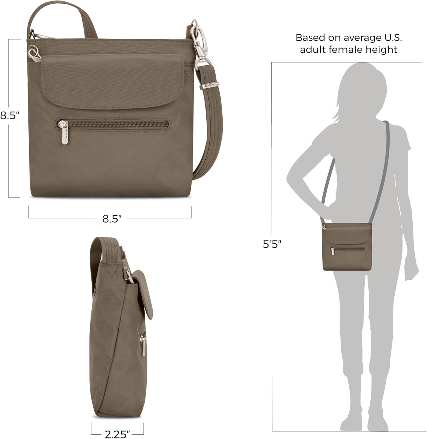 Classic Mini Anti-Theft Shoulder Bag with 5-Point Security - Unisex Design