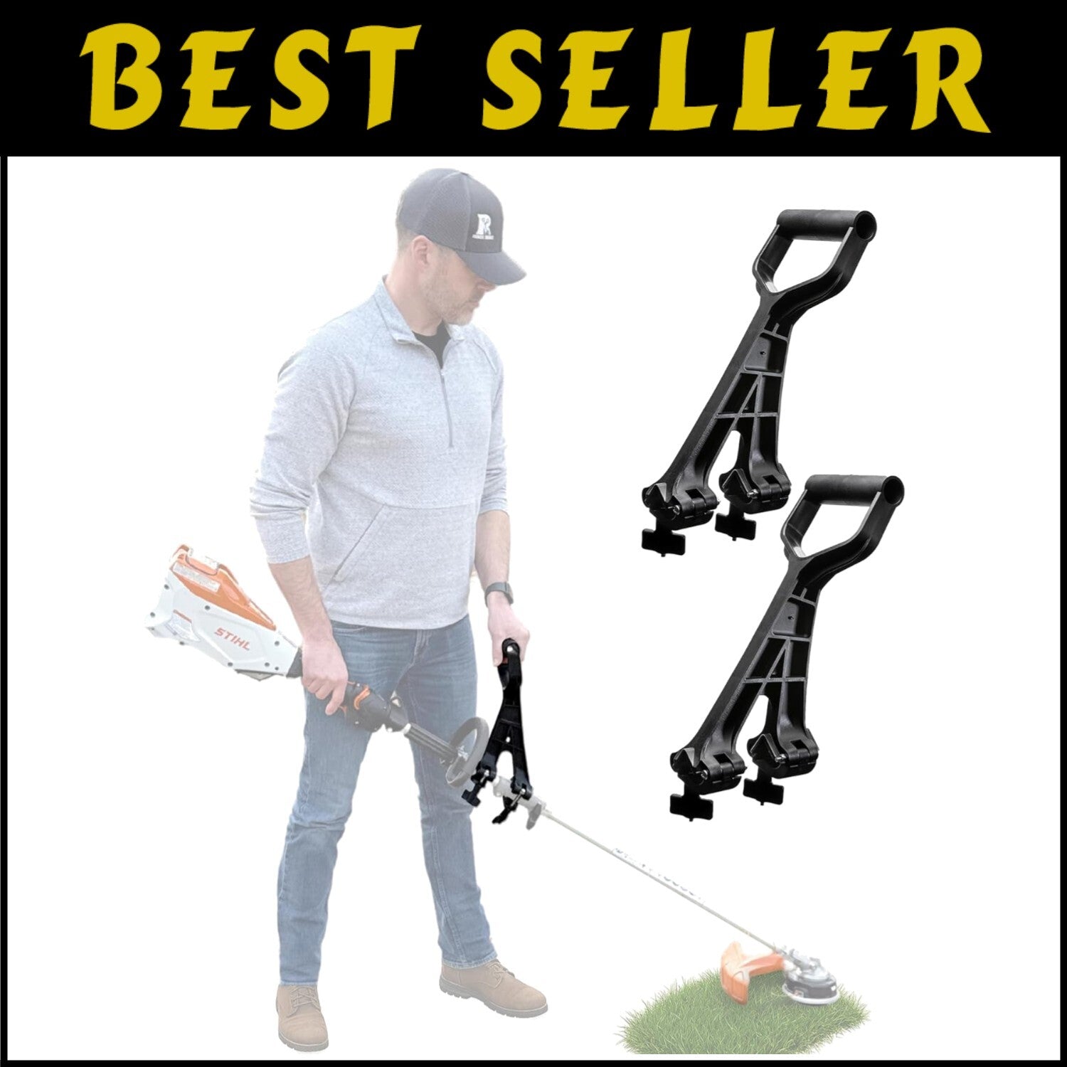 Heavy-Duty Ergonomic Handle Attachments for Gardening - Made in the USA, 2-Pack