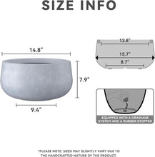 Load image into Gallery viewer, Versatile 15.7" Round Planter - Concrete &amp; Fiberglass, Indoor/Outdoor Charm
