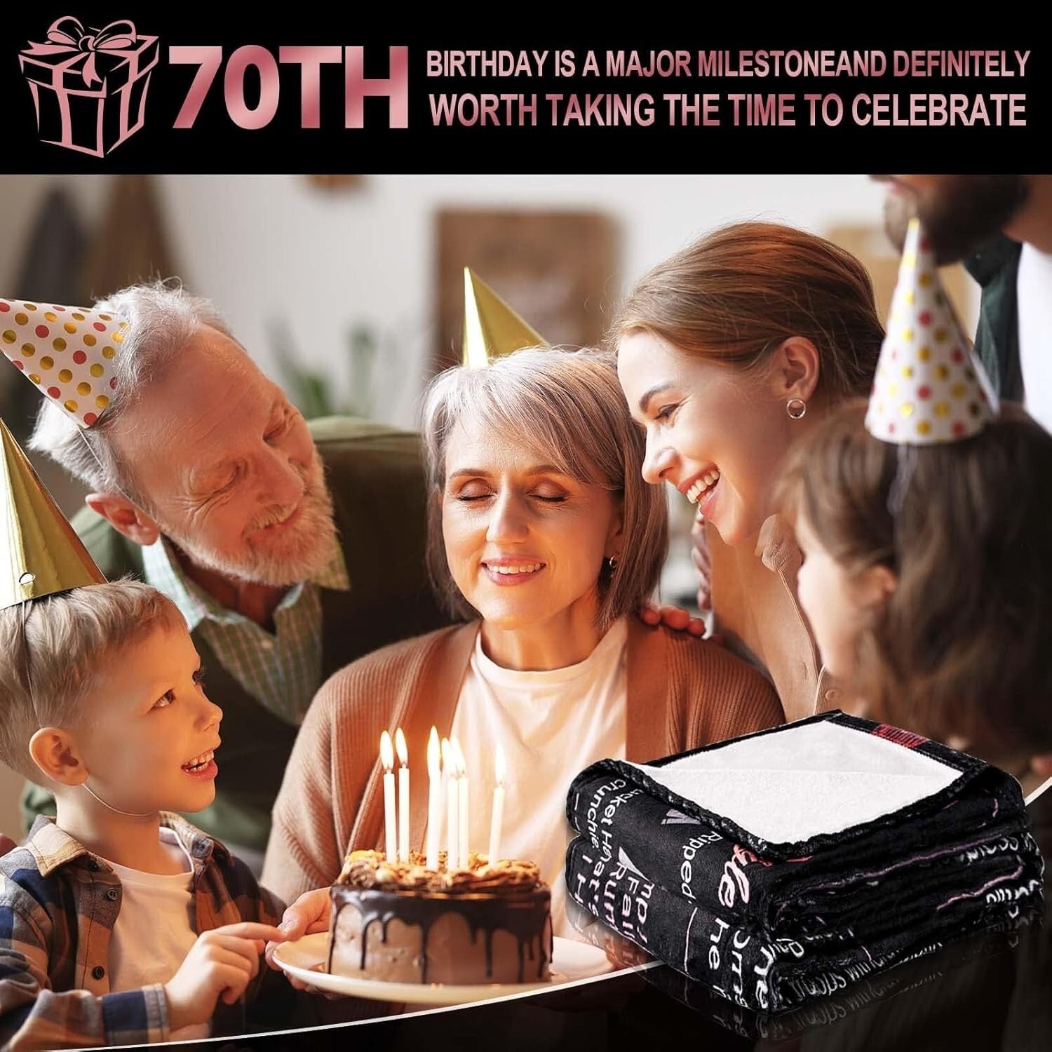 Back in 1955 Throw Blanket - Elegant 70th Birthday Gift for Women, 60x50 Size