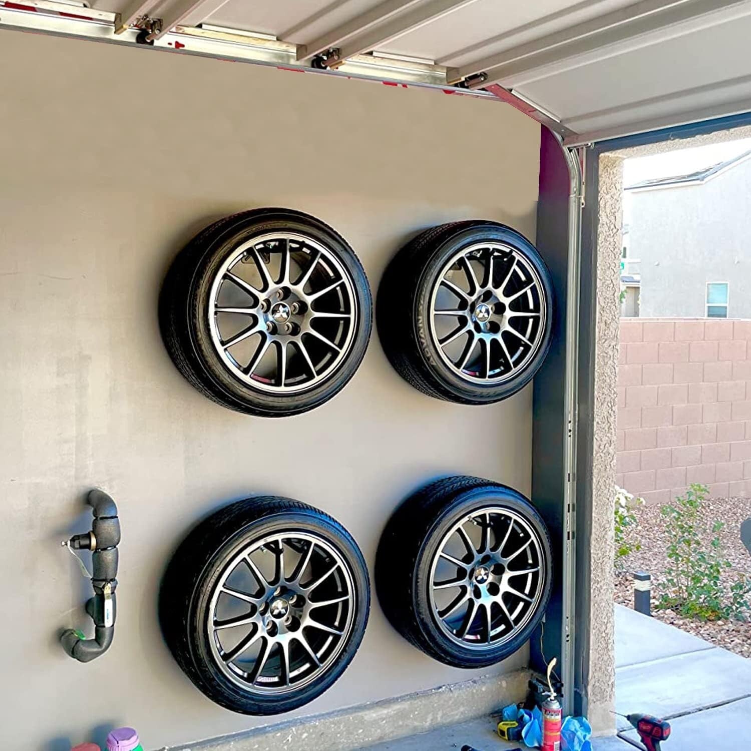 Durable Wall-Mounted Garage Hooks - Set of 4 Heavy Duty 12.4 Inch Organizers