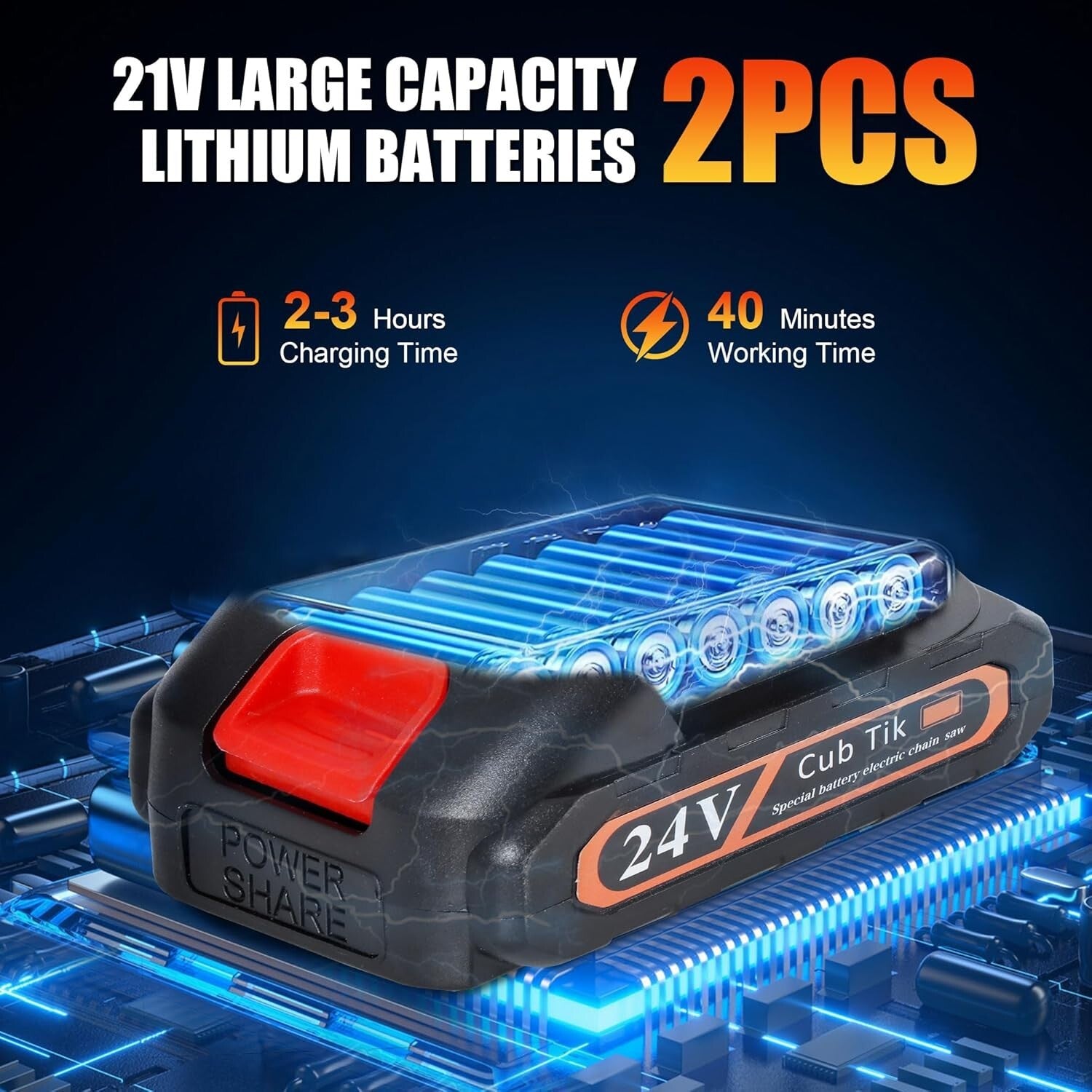 Cordless Mini Chainsaw - 4 Inch Rechargeable 550W Lightweight One-Handed Tool