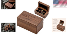 Load image into Gallery viewer, Engraved Walnut Ring Box - A Rustic Storage for Wedding and Engagement Rings