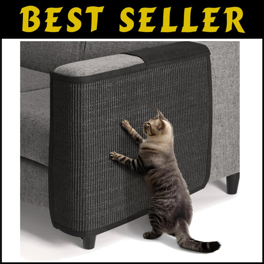 Natural Sisal Cat Scratch Mat – Elegant Protector for Couch & Sofa (Left Side)