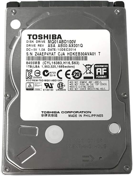 1TB 5400 RPM SATA 2.5" Hard Drive - Portable Storage for Laptops & Notebooks
