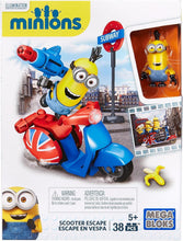 Load image into Gallery viewer, Interactive Mega Bloks Minions Scooter Escape Set - Ideal for Creative Kids