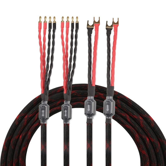 Handcrafted Audiophile Biwire Speaker Cable - Low Signal Loss, Eco-Friendly