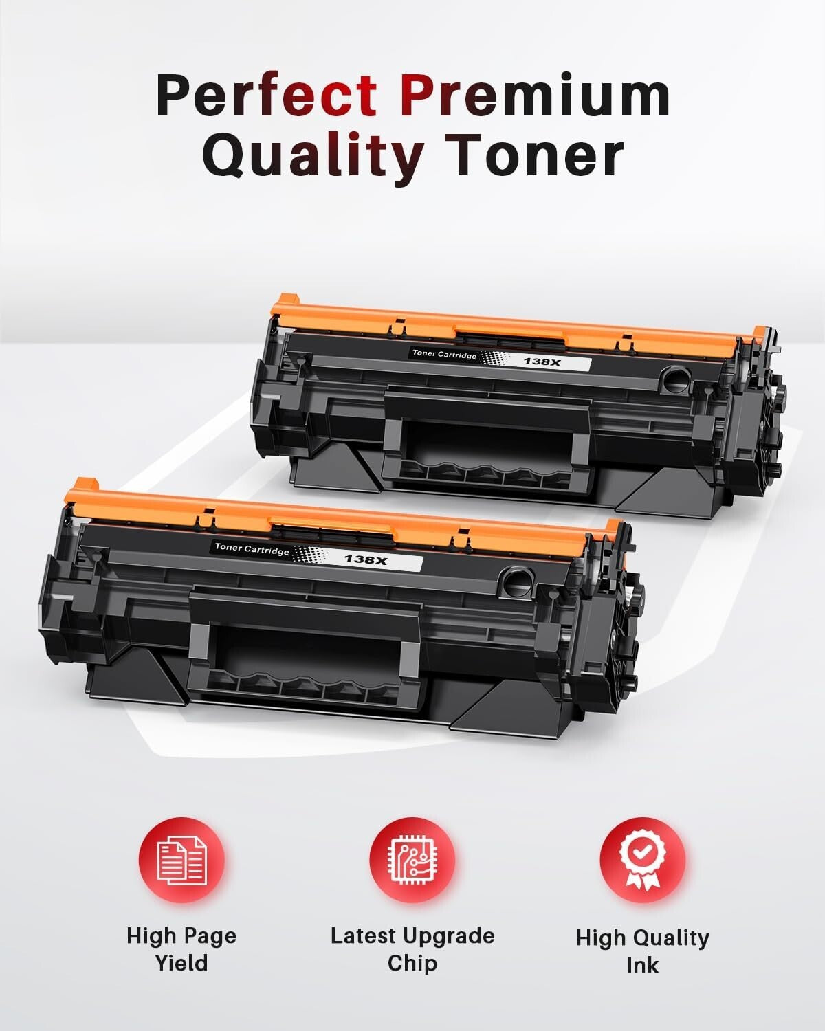Easy Install 138X Black Toner Cartridge 2-Pack for Vibrant Professional Prints