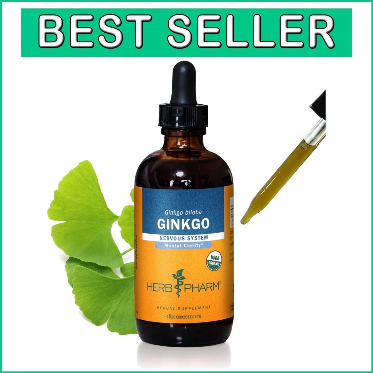 4oz Organic Ginkgo Extract for Enhanced Concentration and Healthy Circulation