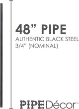 Load image into Gallery viewer, High-Pressure 3/4” x 48” Malleable Iron Pipe Connectors - Industrial Chic Design