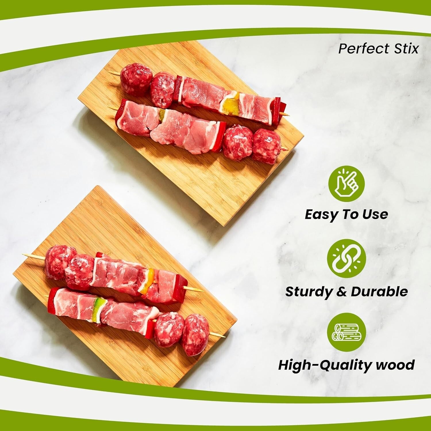 Party-Ready Birchwood Corn Dog Skewers 8.5" - Pack of 1005 Semi-Pointed Tips