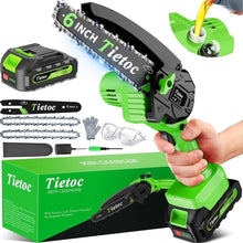 Load image into Gallery viewer, Battery-Powered 6-Inch Mini Chainsaw with Auto Oiler - Safe &amp; User-Friendly