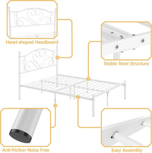 Load image into Gallery viewer, Full Size Bed Frame with Heart-Shaped Headboard &amp; Under-Bed Storage - White
