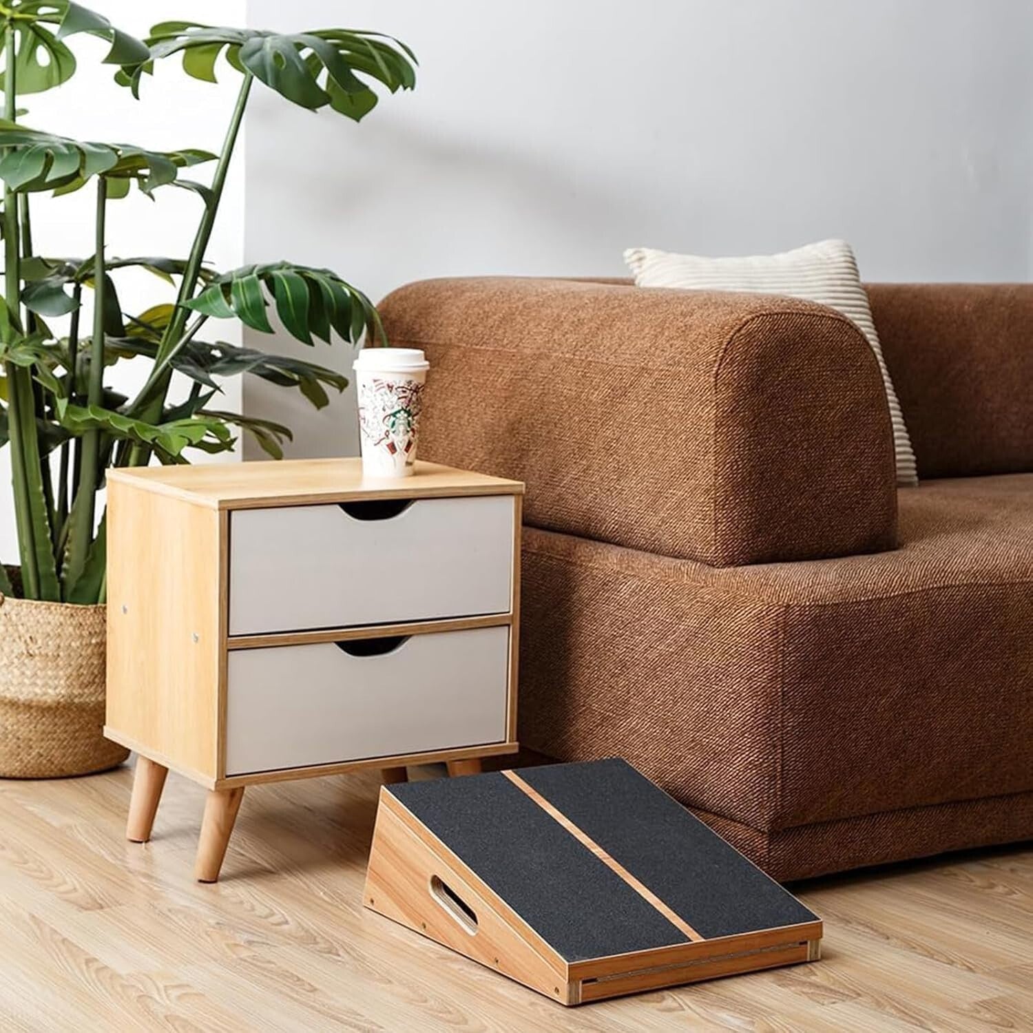 Multi-Functional Wooden Stretch Board with Anti-Slip Surface & Adjustable Angle