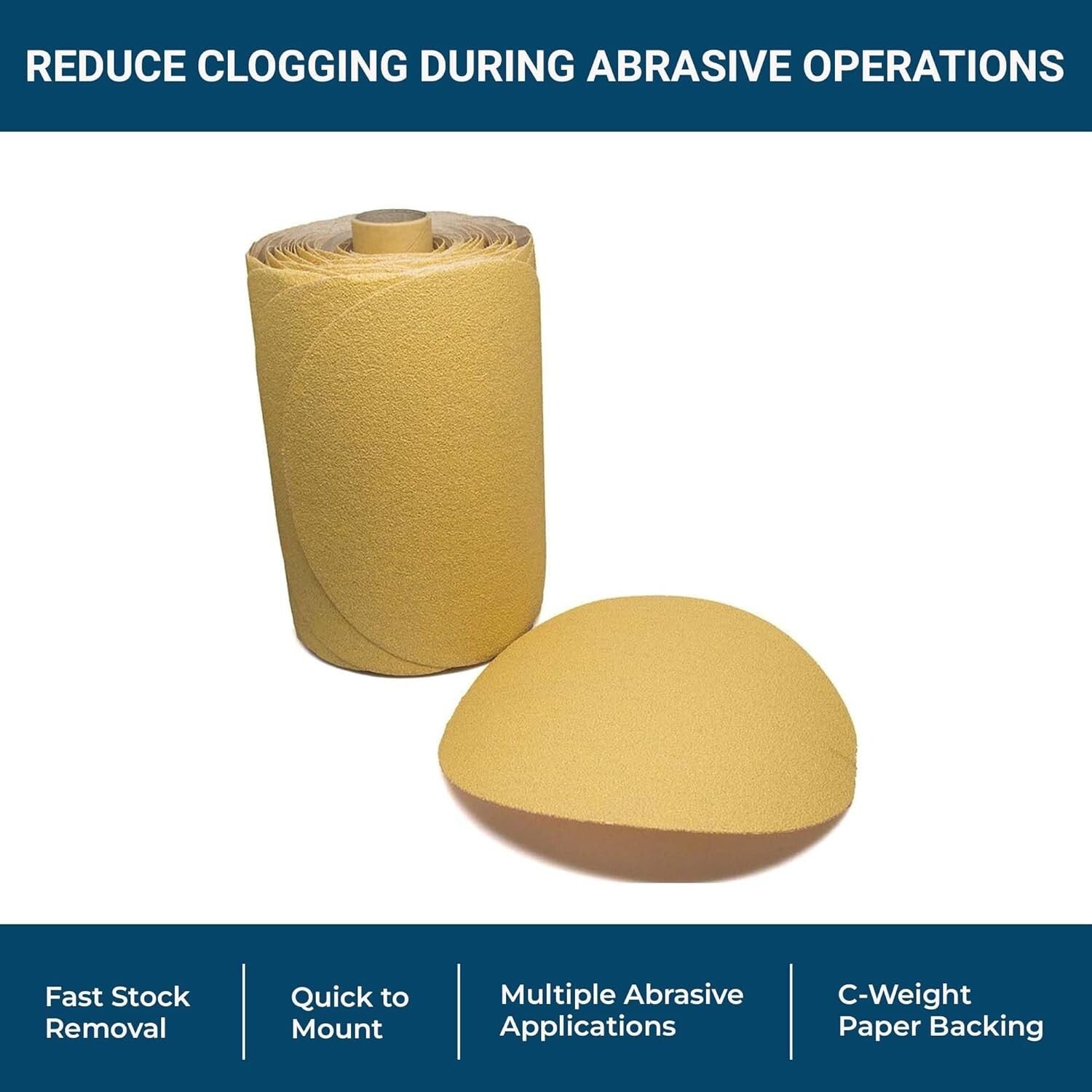 Durable 80 Grit Sanding Discs Roll - 6" PSA Aluminum Oxide for Orbital Sanders