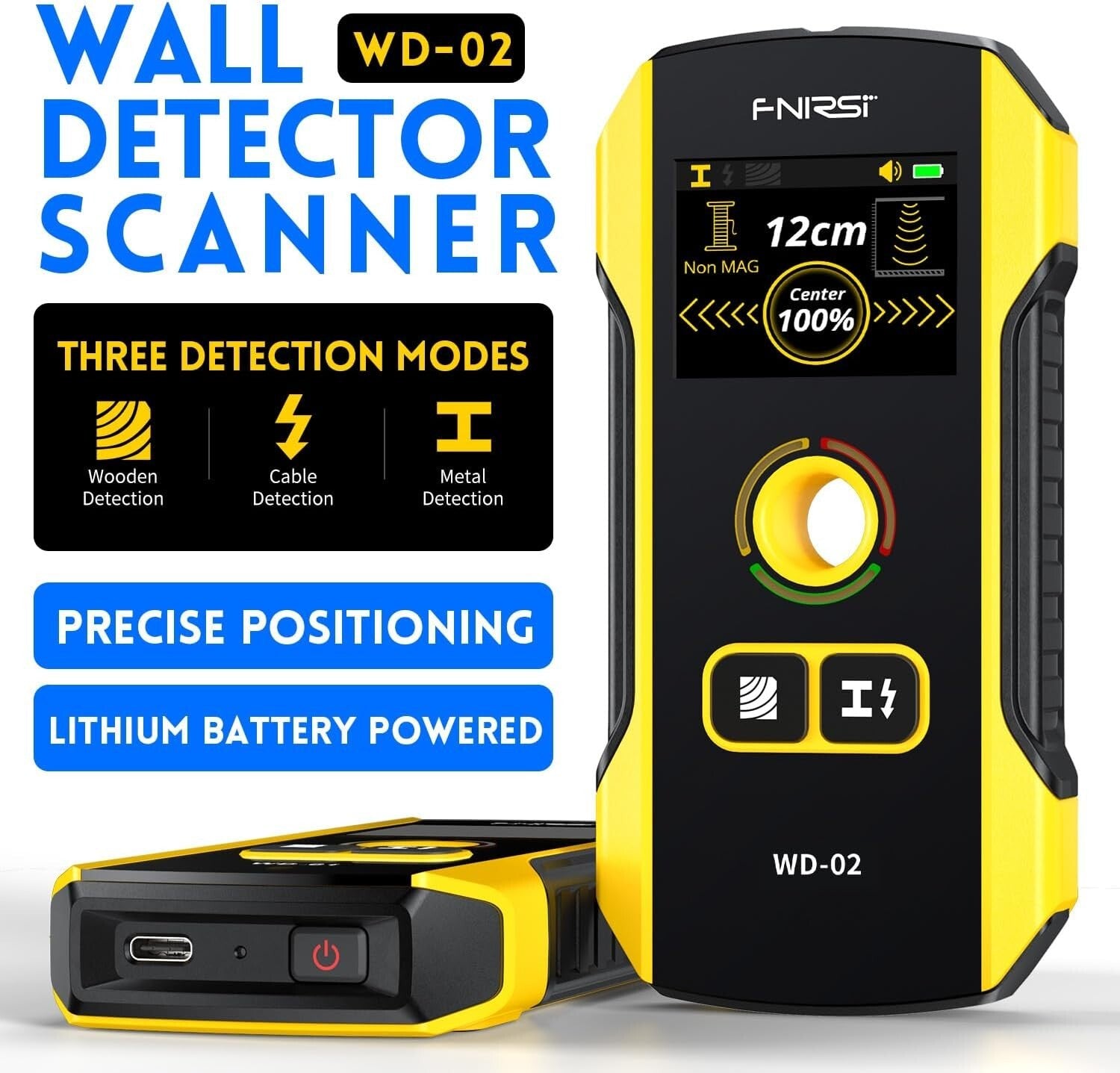Versatile Wall Scanner with Positioning Hole – Detects Metal, Wood & AC Wires