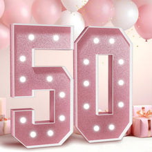 Load image into Gallery viewer, Rose Gold Light-Up Numbers – Perfect 50th Anniversary Tabletop Decoration