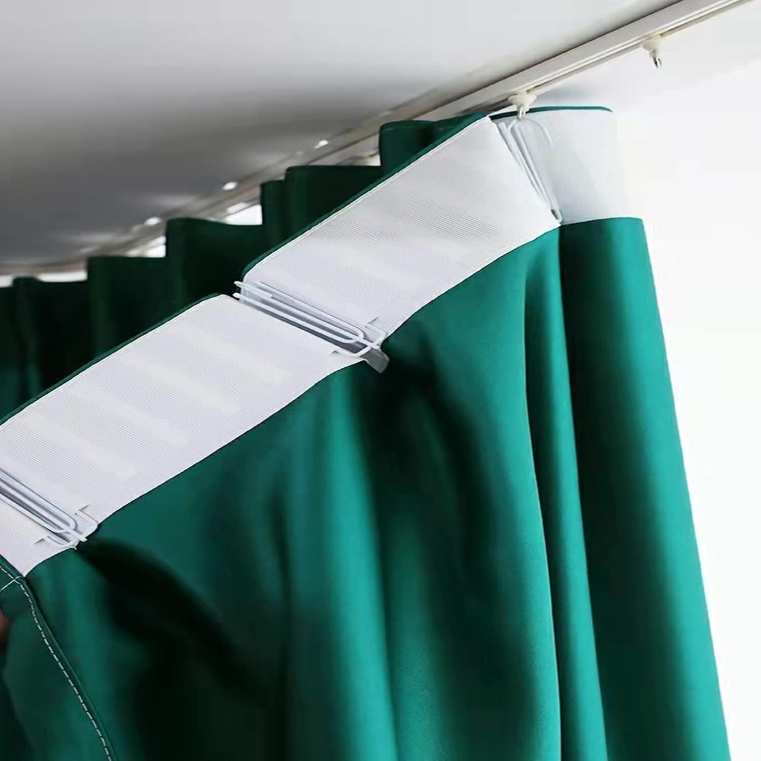 20 Yard Pleat Tape Set with 40 Stainless Steel Clips for Elegant Curtains