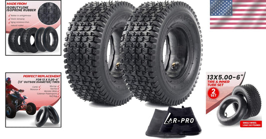 Compatible 13x5.00-6 Replacement Tire Set for Razor, Motovox & Outdoor Tools