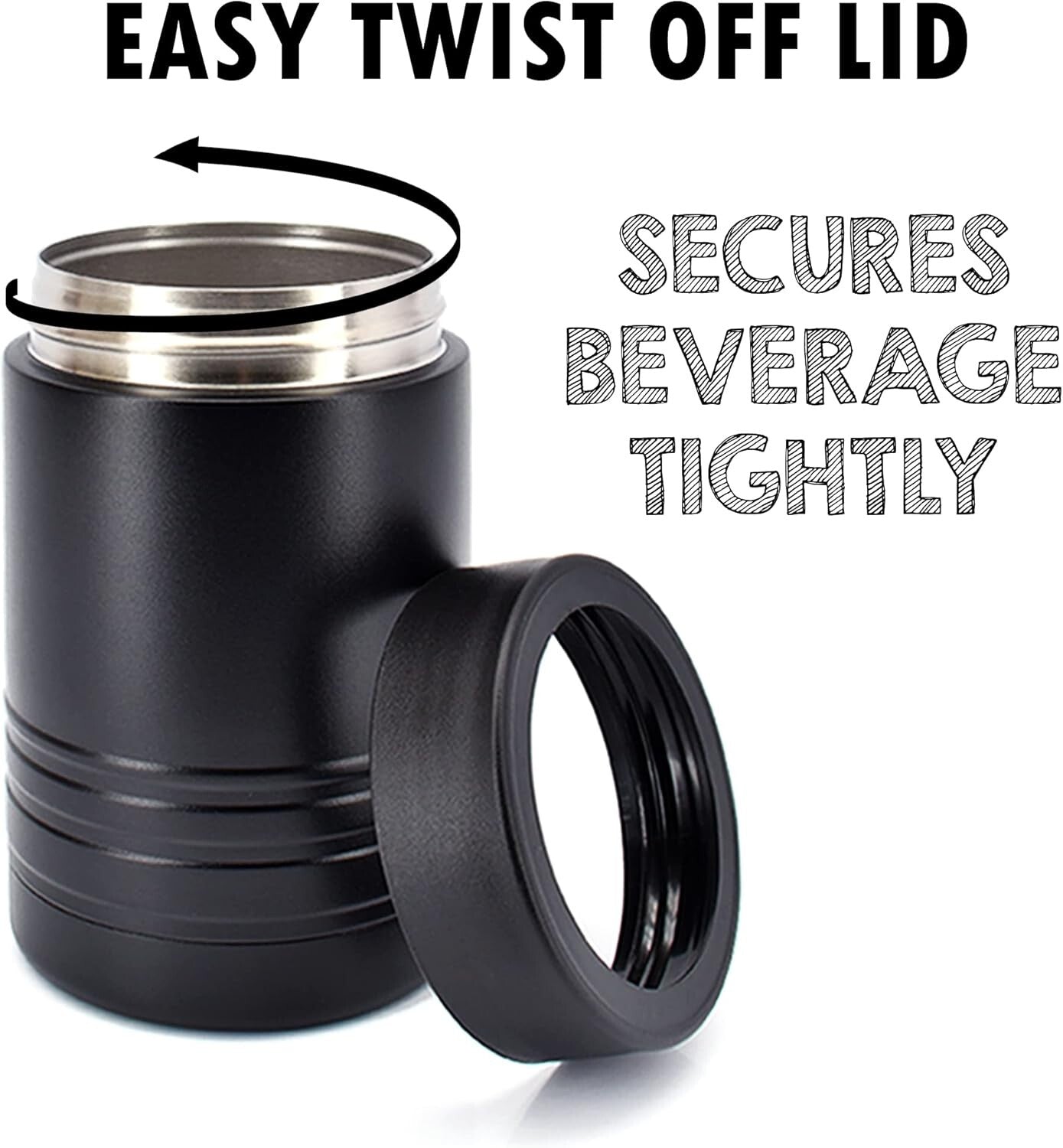 Double Wall Insulated Beverage Holders - 12 oz Can & 16 oz Bottle, 6 Pack
