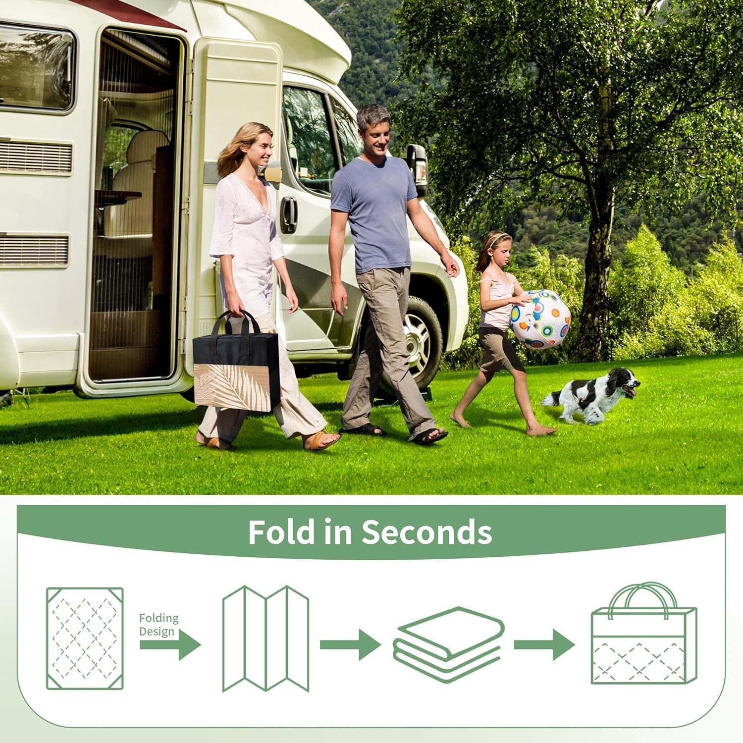 Durable Outdoor Rug with Palm Leaf Design - Ideal for Deck, Porch, and Beach