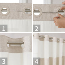 Load image into Gallery viewer, Luxury Linen Textured Waterproof Shower Curtain with Snap-in Liner Set, Cream