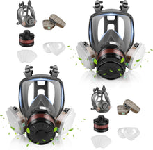 Load image into Gallery viewer, Comfort-Fit Full Face Gas Mask with 4 High-Efficiency Activated Carbon Filters