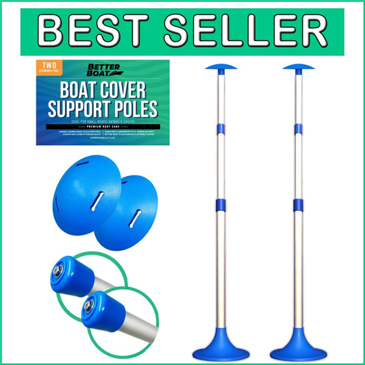 2-Pack Adjustable Boat Cover Poles with Snap Cap – Lightweight Aluminium Design