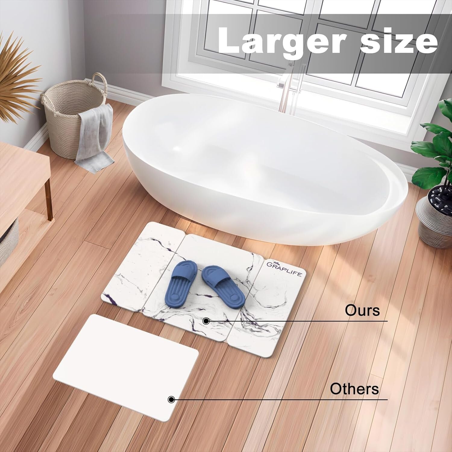 Diatomaceous Earth Non-Slip Bath Mat - 31.5X19.69" Fast-Drying White Elegance