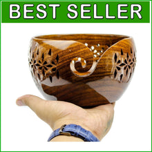 Load image into Gallery viewer, Large Round Yarn Storage Bowl in Solid Rosewood – Ideal for Knitting &amp; Crochet