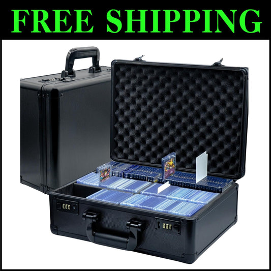 Secure Trading Card Box Holds 2700 Sleeved Cards - Durable Aluminum Design