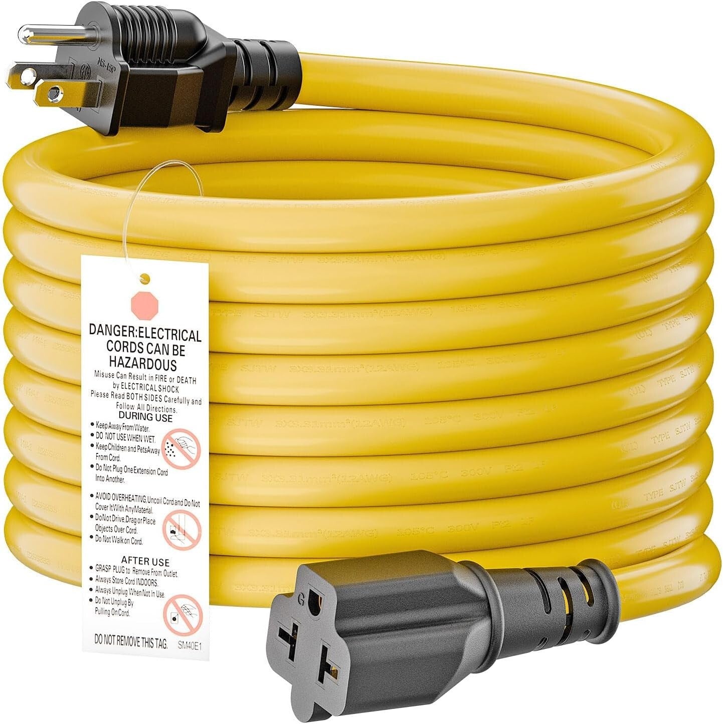 15FT NEMA 5-15P Adapter Cable - Heavy-Duty 12AWG for Versatile Power Needs