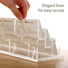 Load image into Gallery viewer, Premium Clear Acrylic Business Card Holder - 9 Slots, 360 Card Capacity