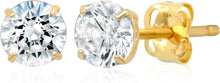 Load image into Gallery viewer, Unisex 14K Gold Zirconia Studs - Waterproof, Versatile Earrings for Any Occasion