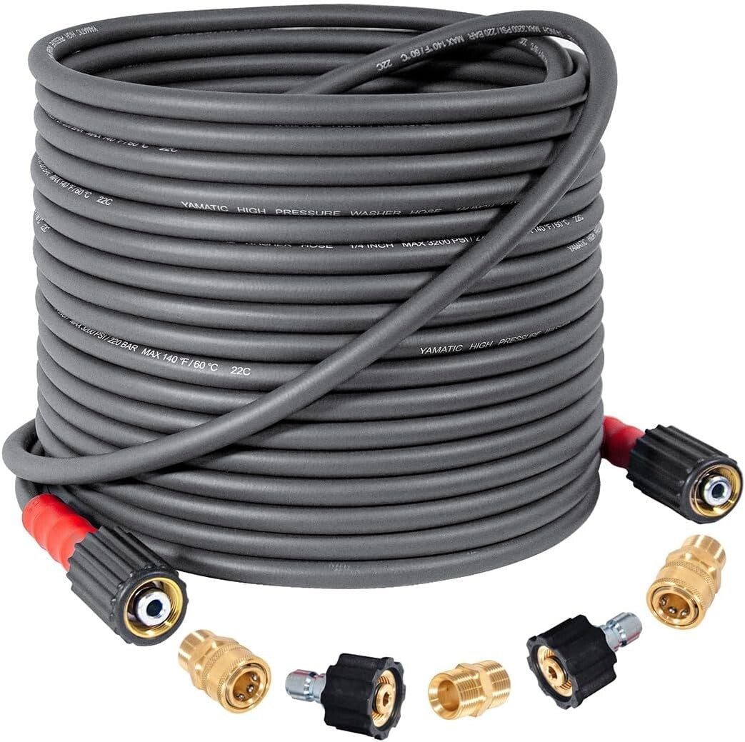 Kink Resistant 50FT Power Washer Hose - 3200 PSI, Easy Install Quick Connect