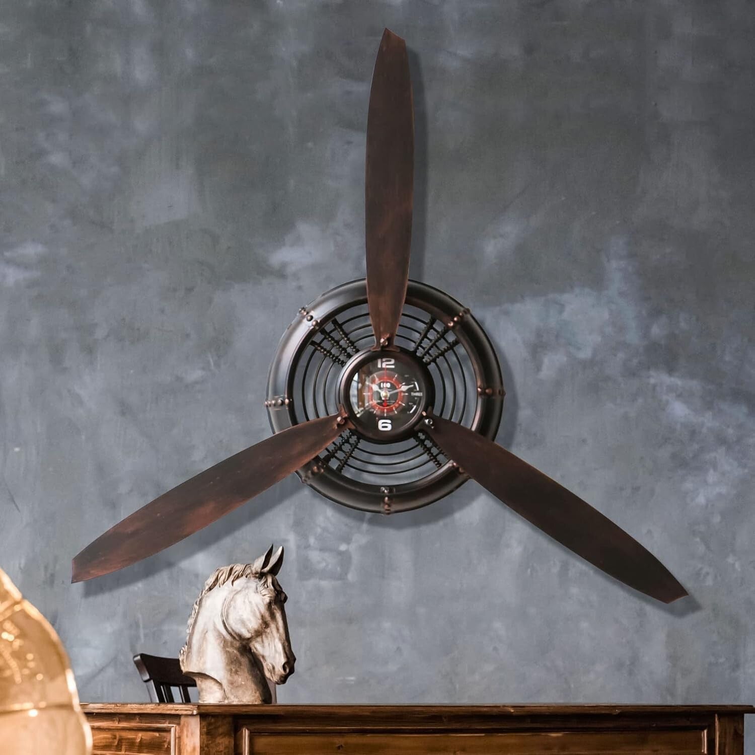 Sturdy Metal Airplane Propeller Wall Sculpture - Perfect for Aviation Lovers