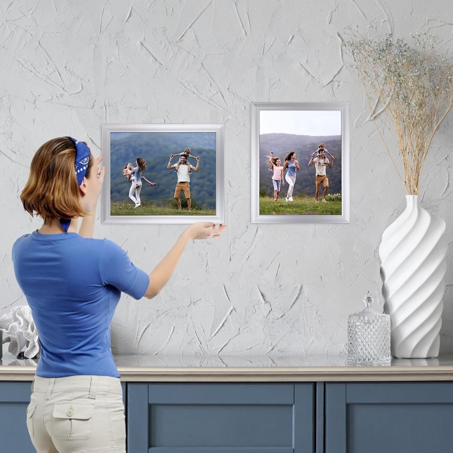 Bulk Set of 12 Glossy 8x10 Silver Frames - Ideal for Collages or Displays