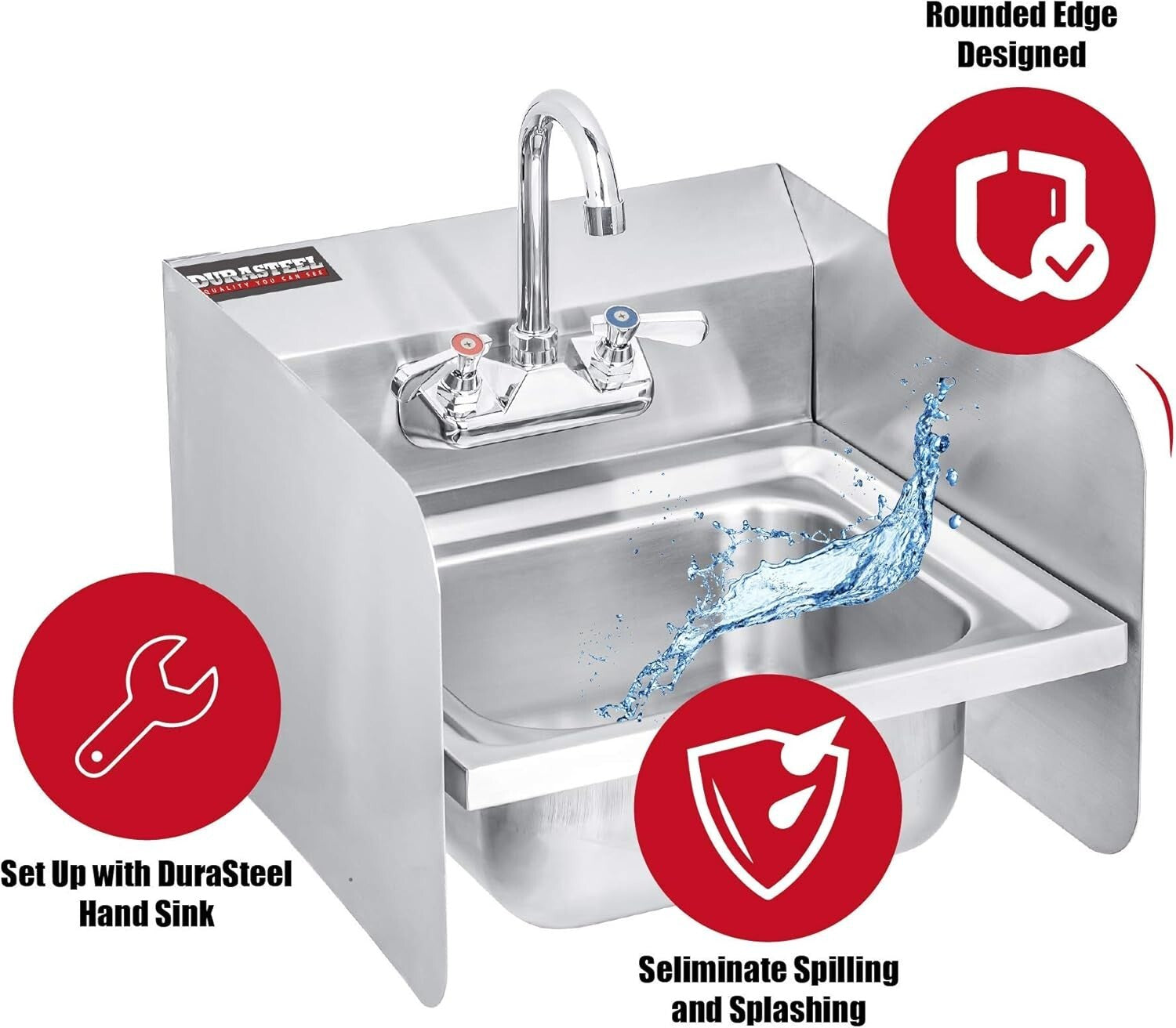 Versatile Wall-Mount 26" x 12" Stainless Steel Sink Splash Guard for Kitchens