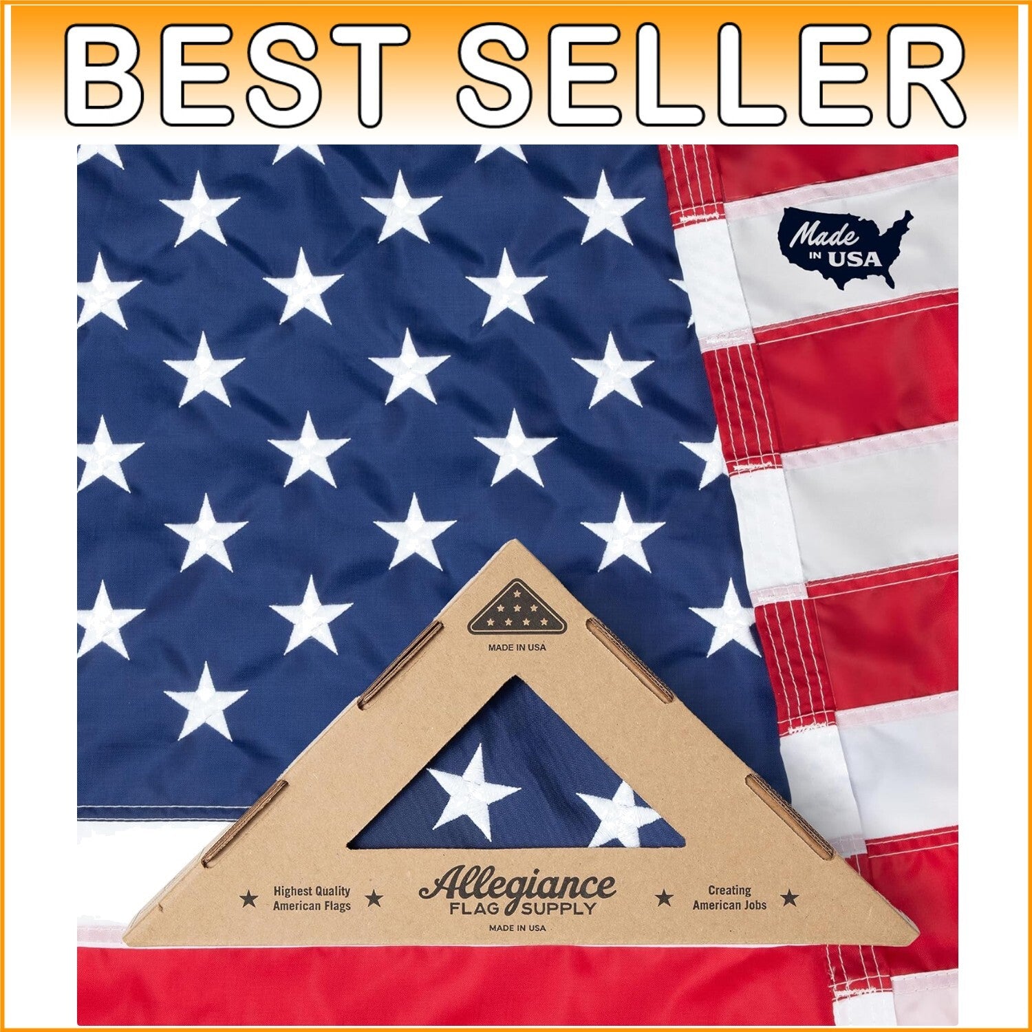 Premium 3' x 5' American Flag - Locally-Sourced Nylon with Embroidered Stars