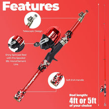 Load image into Gallery viewer, Spincasting Kids Fishing Rod with Loaded Tackle Box - Perfect Outdoor Set