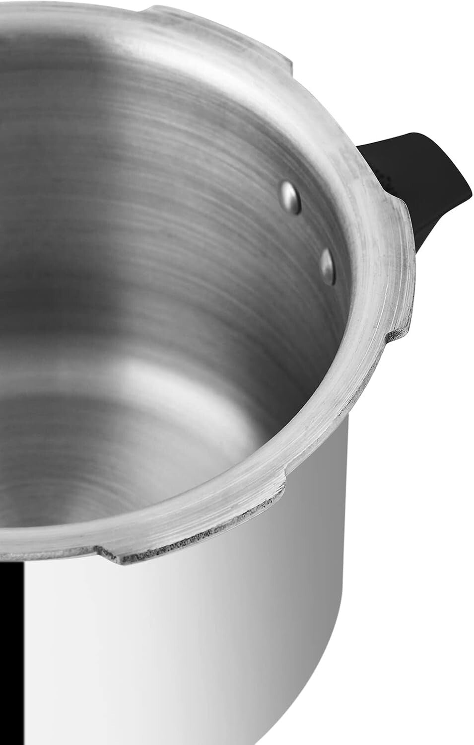 Efficient 10L Silver Pressure Cooker - Heavy-Duty Aluminum, Ergonomic Handles