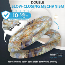 Load image into Gallery viewer, Round Decorative Toilet Seat with Soft Close Feature - Marble Brown Charm