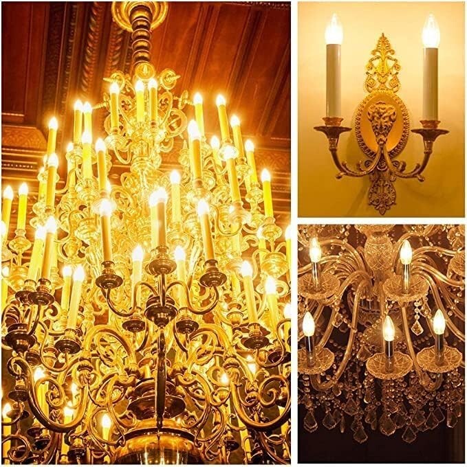 Dimmable Soft White LED Bulbs B10, 60W Equivalent - Elegant Chandelier Lighting