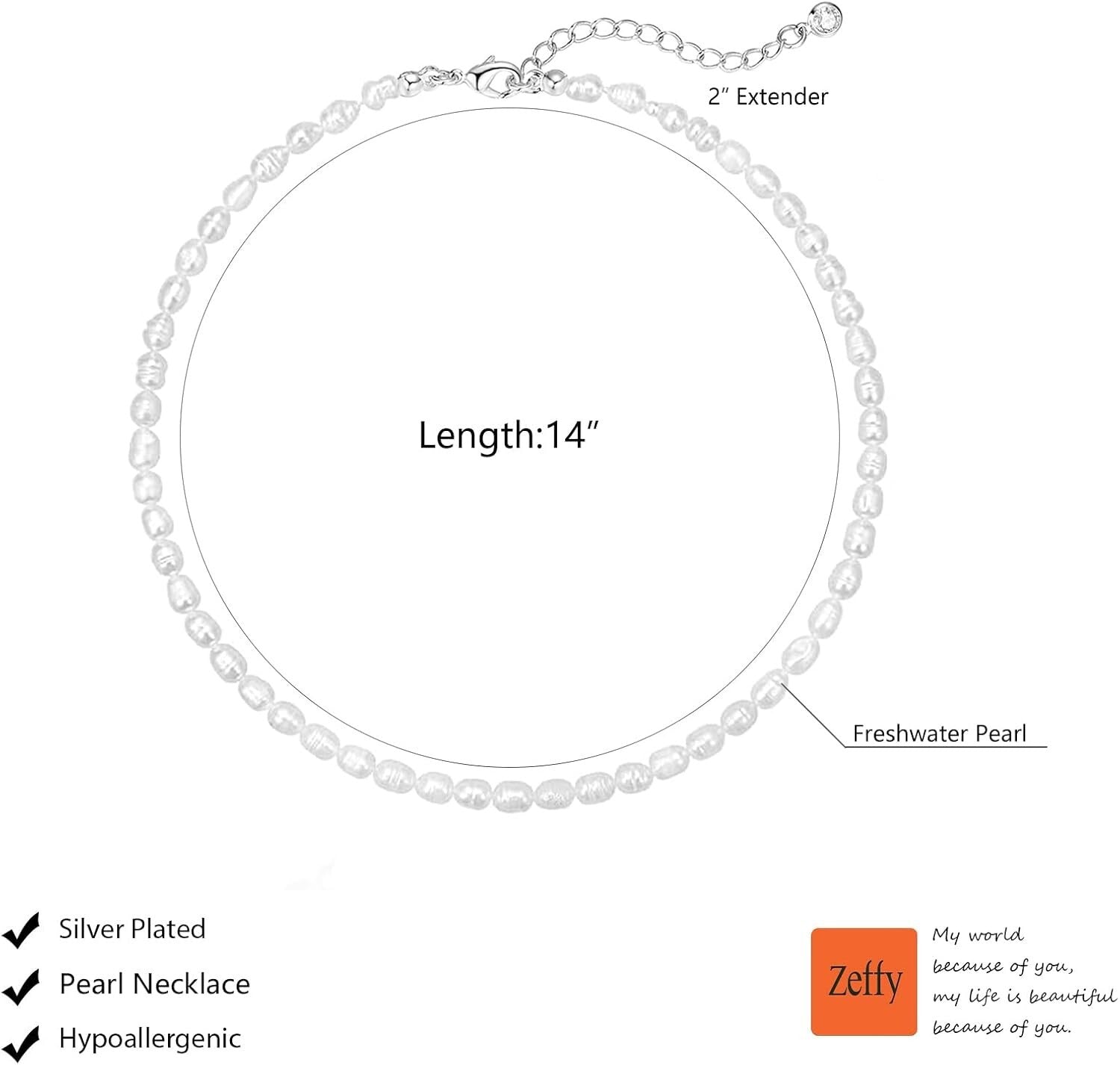 Dainty Pearl Choker Necklace - 4MM/6MM/8MM Adjustable Elegant Jewelry for Women