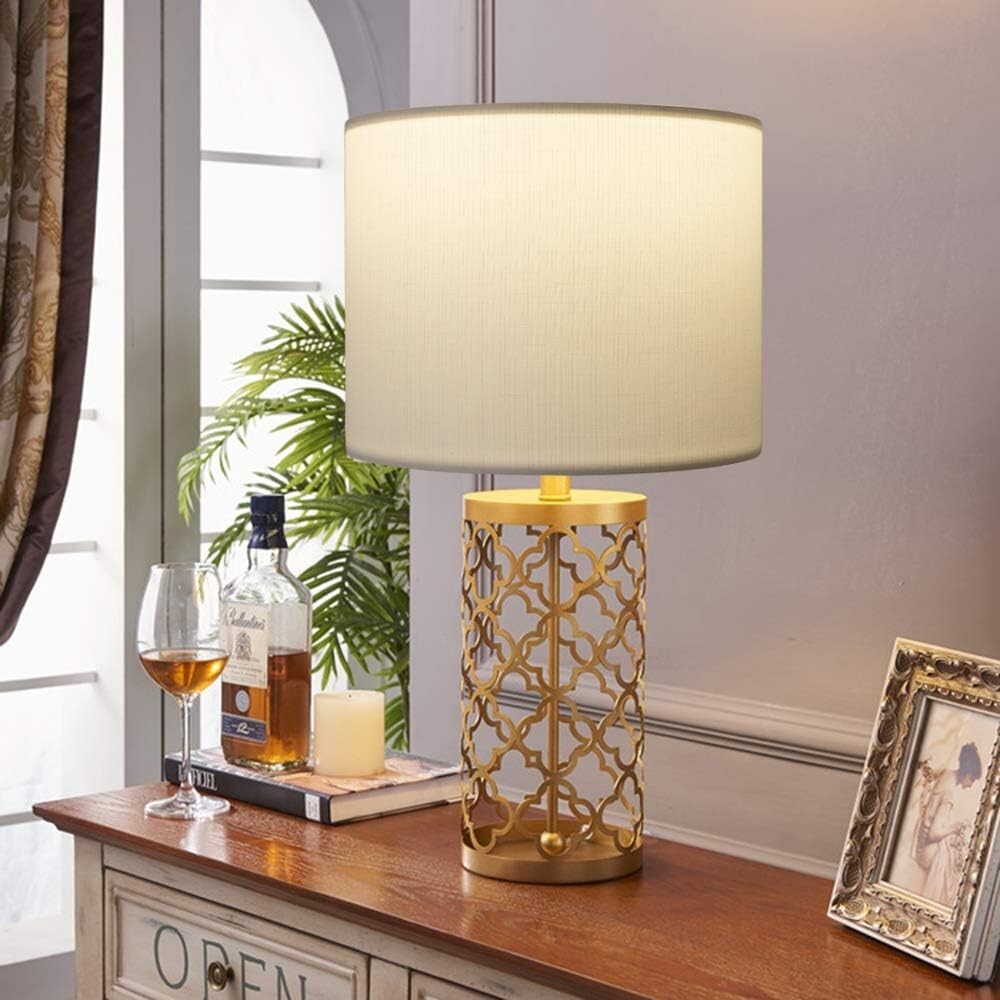 Elegant White Linen Drum Lampshade 13x13x10 for Table & Floor Lamps