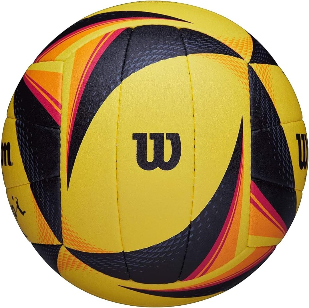 AVP OPTX Official Size Volleyball - Yellow/Black, Beach-Ready Performance
